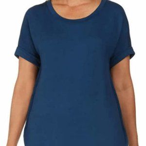 Matty M Ladies' French Terry Roll Cuff Top - Marine Blue*